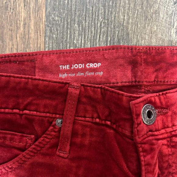 AG Jeans The Jodi Crop High Rise Slim Flare Crop Women's Size 27 Rub7y Red NWT! - Picture 2 of 5